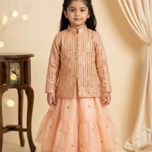 Peach Kids Skirt Blouse TNSK16