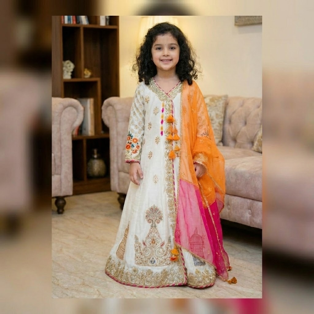 Off White Raw Silk Angrakha TNSK08