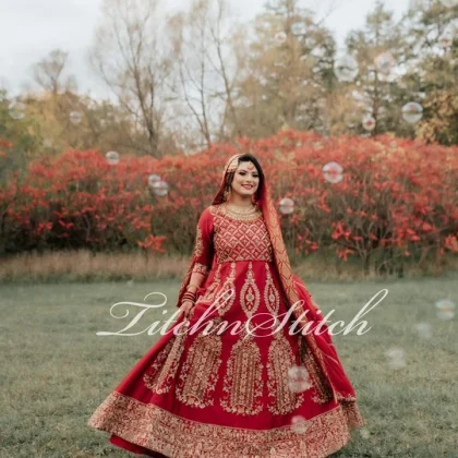 Blood Red Heavy Bridal Outfit TNSB01