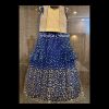 Navy Blue Net Gown and Lehenga with Golden Sequins BlouseTnSK23