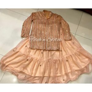 Peach Kids Skirt Blouse TNSK16