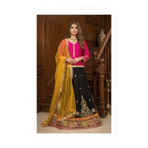 Black Gota Work Lehenga TNSML12
