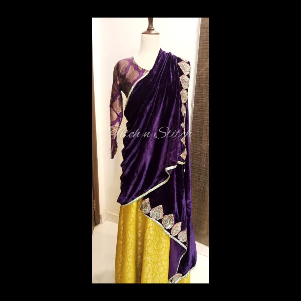 Deep Purple Velvet Shawl - TNSVS07