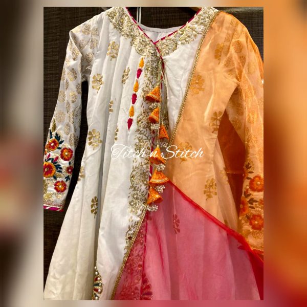Off White Raw Silk Angrakha TNSK08