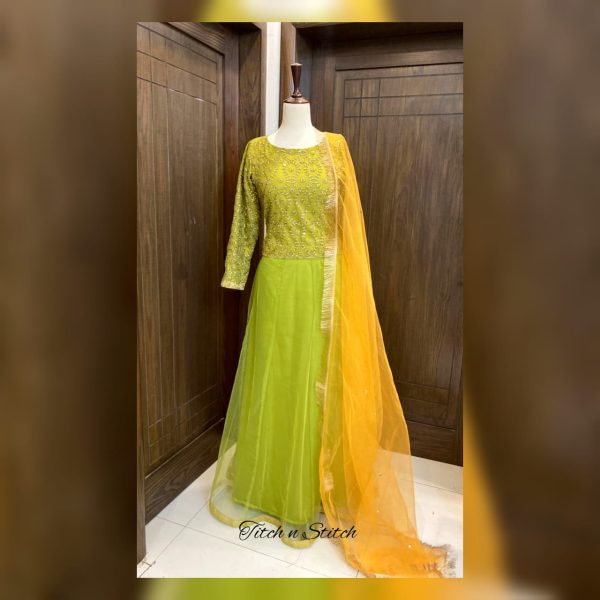 lime green lehenga TNSML 18