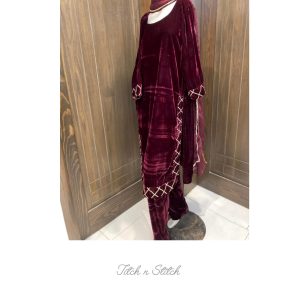 Maroon velvet outfit TNSVD02
