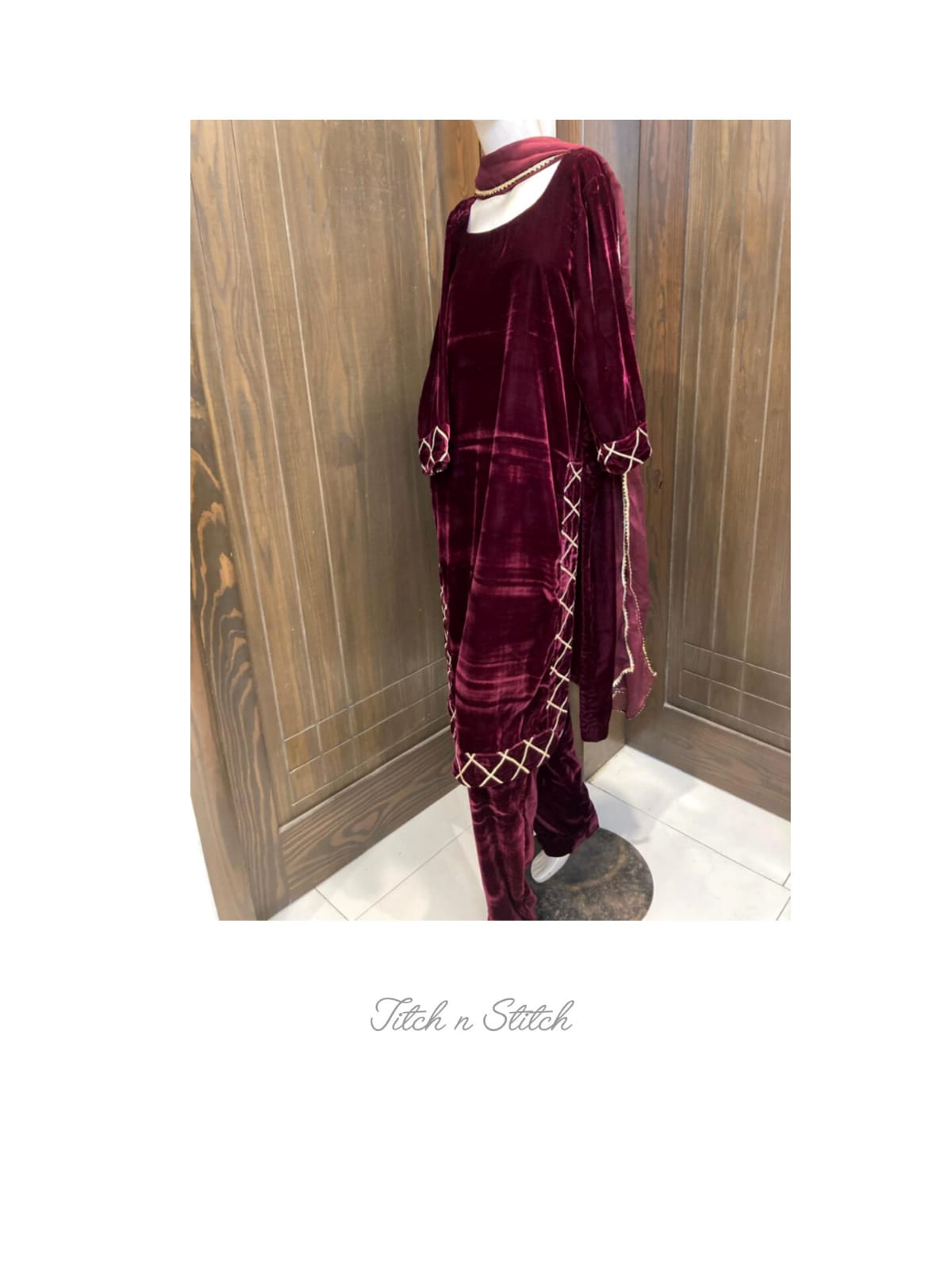 Maroon velvet outfit TNSVD02
