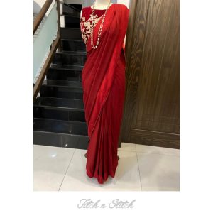 Deep red saree TNSSR04