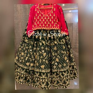 Red and Green Lehenga Choli TNSML 24