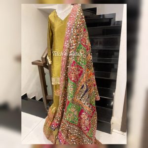 Multi-Colored Dupatta with Gharara Suit TNSML23