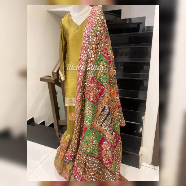 Multi-Colored Dupatta with Gharara Suit TNSML23