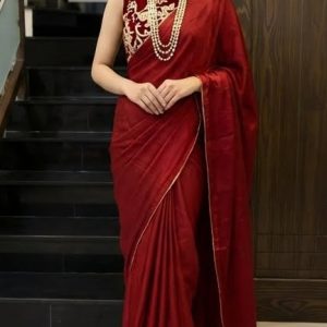 Deep red saree TNSSR04
